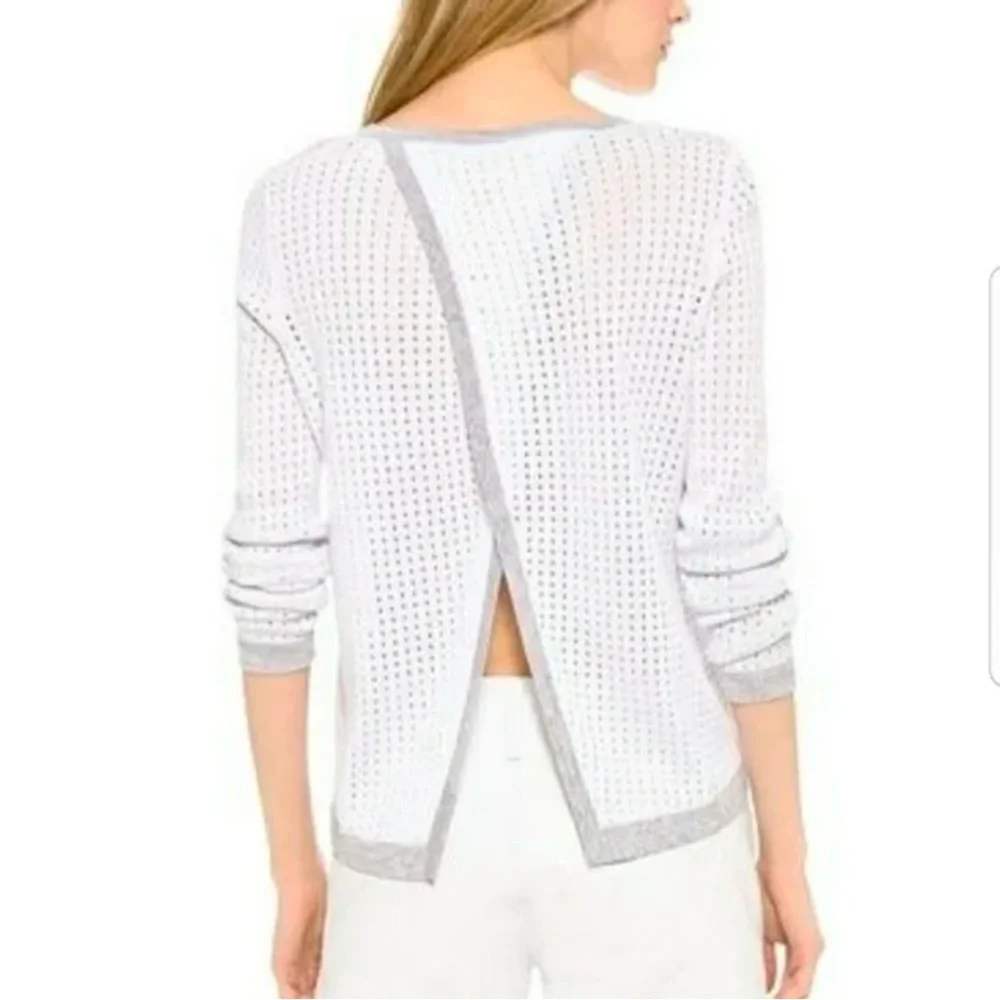 NWOT Rag & Bone Ariana White Perforated Pullover Sweater Size X-Small - Picture 1 of 10